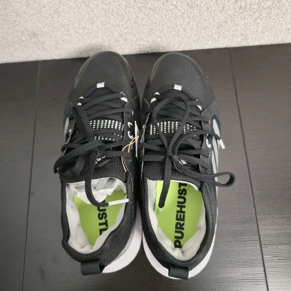 adidas Womens PureHustle Softball Metal Cleats Black White Silver‎ EG5634 Size 7
